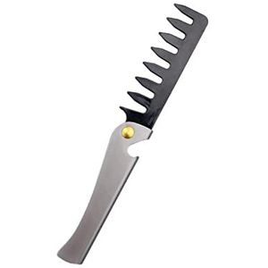 DieffematicSZ kam Portable Folding Steel Comb, Big Tooth Back, Texture Modeling, Bottle Opener Comb