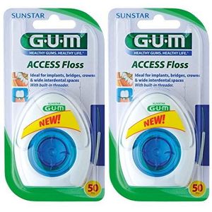GUM Access Floss Zahnseide mit Einfädelungshilfen für 2x50 Anwendungen (100 Anwendungen) von Sunstar**G