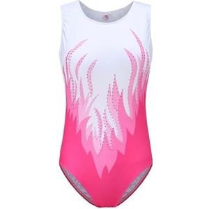 QSCTYG Gymnastiekpak Kinderen Meisjes Ballet-Tricots, Mouwloos, Glanzend, Diamant Gymnastiek-Tricot, Eendelig, Balletdanskleding, Bodysuit, Danskostuum voor Meisjes 247 (Kleur: Zwart, Maat: XL)