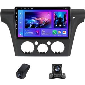 Android autoradio 2 Din geldt voor Mitsubishi Outlander 1 2002-2008 met Draadloze Carplay Android Auto GPS Navi WiFi 9 inch met Bluetooth FM+ Achteruitrijcamera/Stuurwielbediening(X2)