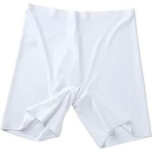 Ijszijde broeken, katoenen broeken, naadloze damesbroeken, kant for veiligheidsbroeken, zomer dames for veiligheidsbroeken (Color : White, Size : 4XL)