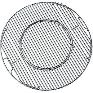 FLAMMBURO BBQ-System Grillrooster rond, diameter 47/44 cm, ook verkrijgbaar in 57/54,5 cm, van verchroomd staal, BBQ-hulpstuk, rooster, grillrooster, voor pizzasteen, wok, pan (57 cm toestellen / 54,5 cm grilloppervlak)