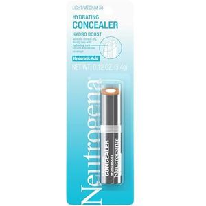 Neutrogena Hydro Boost Hydrating Concealer Stick for Dry Skin, Oil-Free, Lightweight, Non-Greasy and Non-Comedogenic Cover-Up Makeup with Hyaluronic Acid, 30 Light/Medium, Oz