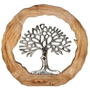 Gilde Handwerk - Beeld - Oneindige Liefde - 26x24x5 cm - Mangohout - Aluminium