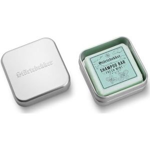 Störtebekker® Premium vaste shampoo Fresh Mint & zeepblikjes set - verzorgingsshampoo + zeepdoos aluminium - shampoo bar in set voor haar, gezicht en lichaam - handgemaakt in zeepfabriek