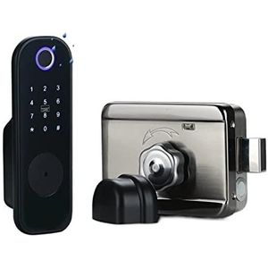 Smart Lock, Vingerafdruk Deurslot Elektronisch Smart HomePassword Telefoon APP Ontgrendelen Ondersteuning Tuya/Smartlife/TT Lock APP Metal Gate Hotel,voor Slaapkamer Hotel Kantoor Appartement(TTlock