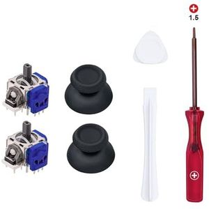 Wigearss 7-in-1 Reparatieset voor Hall Effect Analoge Controller voor PS5-controller, vervangende accessoires voor controller met openingsgereedschap, compatibel met PS5 DualSense-controller