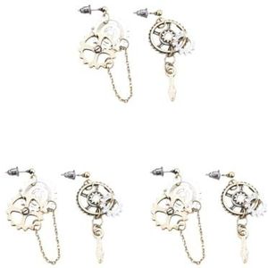 Steampunk Oorbellen Asymmetrische Dangle Oorstekers Charms Bruiloft Club Type 1, Type 1, Kunststof, als beschrijving