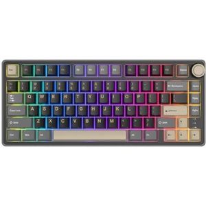 QPSJXN Pakking Bedraad Mechanisch Toetsenbord Met Hot-Swappable 80 RGB Backlit MDA PBT Keycaps Compatibel Met RK R75 (Phantom)