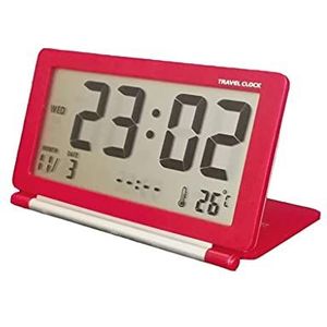 EDFCVG Reizen Klok Digitale Wekkers Stille Elektronische LCD Scherm Vouwen Bureau Horloge Temperatuur Datum Tijd Snooze Klok(C)