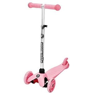 HyperMotion, Driewieler Balance Scooter voor kinderen 3-5 jaar, scooter met led-wielen voor jongeren, step, driewieler met in hoogte verstelbaar stuur, voor meisjes en jongens, roze