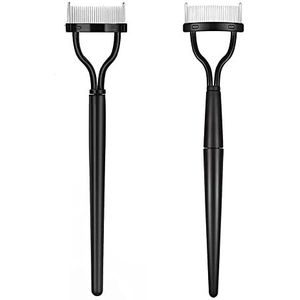 2Pcs Wenkbrauw Borstel Opvouwbare Staal Naald Wimper Kam Separator Semi-Gebogen Wenkbrauw Borstel Enten Wimper Kammen Tool Accessoires