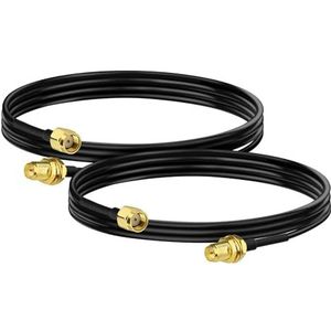 Bingfu RP-SMA Male to RP-SMA Female Bulkhead Mount RG174 WiFi Antenna Extension Coaxial Cable 1m (2-Pack) for Wireless Mini PCI Express PCIE Network Card WiFi Adapter WiFi Router Gateway