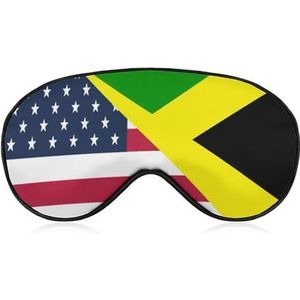Amerikaanse en Jamaicaanse vlag slaapmasker lichtgewicht oogmasker om te slapen met verstelbare riem voor mannen vrouwen