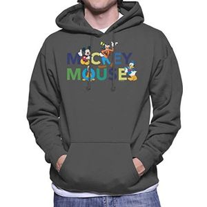 Disney Mickey Muis en Vrienden Kleur Logo Heren Hooded Sweatshirt