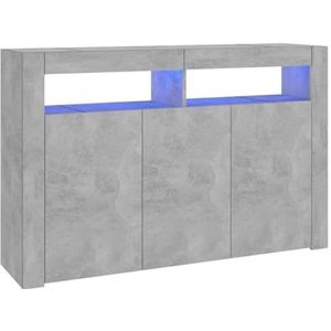 vidaXL Dressoir met LED-verlichting 115,5x30x75 cm betongrijs