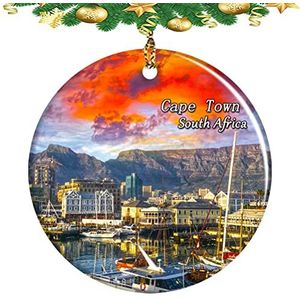 Zuid-Afrika Kaapstad Opknoping Ornament Kerstboom Hanger Bruiloft Gift Vakantie Decoratie Keramische Sheet