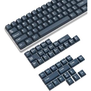 PBT Keycaps Cherry Profiel Double-Shot Volledige Toetsenkappen Set voor ANSI Mechanische Toetsenborden. Ondersteunt Cherry/Gateron/Kailh/Akko MX Switches. Alleen keycaps, met sleutel trekker-Blauw
