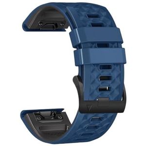 22 mm 26 mm QuickFit Siliconen Sportarmband geschikt voor Garmin Epix Gen 2 Fenix ​​7X 6X Pro Quatix 7X/Enduro 7 5XPlus Horlogeband (Kleur: Marineblauw Zwart, Maat: Voor Fenix 747mm)