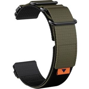 Nylon polsbandje 22-26 mm geschikt for Garmin 5Plus 6Pro 7Pro Quick Release polsbandje Vervangbare horlogeband Fenix7X / 5X / 5XPlus / 6X / 6XPro riem (Color : Black green, Size : 22mm)