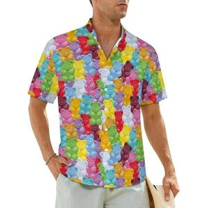 Gummy Bears Candies herenoverhemden korte mouwen strandshirt Hawaiiaans shirt casual zomer T-shirt 3XL