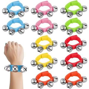 Belle Vous Enkel & Armband Bellen set in 6 Kleuren (12pak) - Multikleur Muziek Instrument Ritme Armband/Enkel Bellen – Percussie Speelgoed- Rammelaar Voor Kinderfeest, School en Muziekles