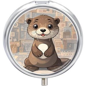 Draagbare Pillendoos Pil Case Cartoon Leuke Otter Reizen Pillendoos Kleine Pil Case Dagelijkse Pil Container Pil Organizer Pocket Geneeskunde Doos Leuke Pil Case