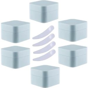 YKMYXZ, Pak van 6, 30 ml vierkante blauwe plastic zalfpotjes cosmetische potten met binnenvoering containers for lippenbalsem, lotion(Blauw,20ml)