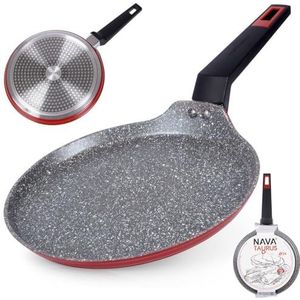 NAVA Pan koekenpan voor pannenkoeken crêpe omeletten pannenkoeken met granieten coating plat TAURUS 24 cm | PFOA-vrije antiaanbaklaag