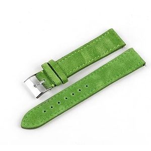 NASUNJIA Zacht Suède Horloge Band 18mm 20mm 22mm Bruin Koffie Blauw Horlogebandje Roestvrij Stalen Gesp For Mannen Vrouwen Horlogeband(Green,18mm)