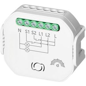 Miratic Tuya Smart Wi-Fi Dimmerrelais - WiFi & Bluetooth Smart Dimmer Switch voor Slimme Woningbesturing- Compatibel met Smart Home Systemen (relais met dimmer - 2 kanalen)