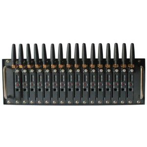 OSTENT GSM GPRS Modem Pool met Wavecom Q2403A Module 16 Poorten USB Interface Emulated COM/RS232 AT Commando's SMS MMS UK Plug Power Adapter