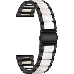 LUGEMA 22mm 20mm Legering Met Hars Armband Compatibel Met Garmin Horloge Band Venu 2/1/Venu2 Plus/SQ/Vivoactive 4 3 Metalen Band Meerdere Kleur Riem (Color : Black Style2, Size : 22mm)