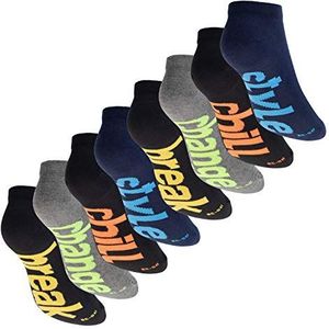 Footstar Sneakersokken voor heren en dames (8 paar), korte sportsokken in neonlook, Neon meerkleurige verpakking, 39-42 EU