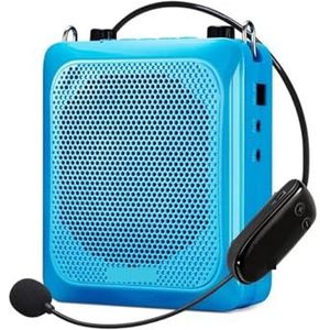 Microfoon Spraakversterker 25W Draagbare Stemversterker Mini Audio Bluetooth-luidspreker Met UHF Draadloze Microfoon For Leraren Toerist Lange batterijduur, lichtgewicht en veelzijdig (Color : Blue,