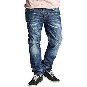 Cipo & Baxx Herenjeans basic regular fit vintage denim jeans broek, blauw, 32