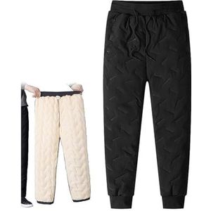 Joggingbroek Heren Winter Thermische Broek Warme Lange Joggingbroek Gevoerde Trainingsbroek Verstelbaar Trekkoord Met Zakken Outdoor Fleece Broek For Koud Weer, M-7XL(Black A,7XL)