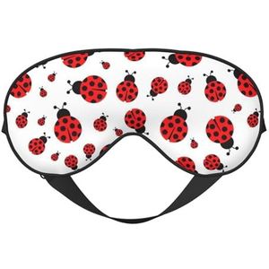 Zijde als Lieveheersbeestje Print Zacht Slaap Oogmasker Comfortabele Blinddoek Verstelbare Oogmasker voor Slaap
