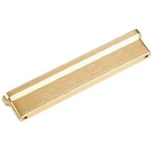 Eenvoudige aluminium kast deurklink modern goud geborsteld kledingkast kast lange lade deurklink (maat: goud geborsteld 6877 320 gatafstand)