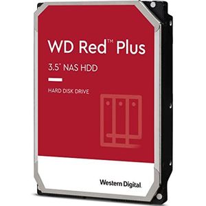 Western Digital WD Red Plus NAS Harde Schijf 14 TB (3,5'', Workload 180 TB/jaar, 7200 RPM, 512 MB Cache, NASware-firmware Voor Compatibiliteit, 8 Bays)
