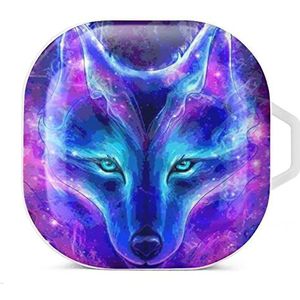 The Wolf in A Galaxy Earbuds hoesje compatibel met Samsung hard shell beschermhoes wit stijl