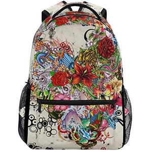 Aangepaste Mode Causal Art Bloemenprints Rugzakken Meisjes Jongens School Tassen Schoudertas Reizen Daypack