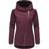 Ragwear Gordon Intl Warme waterdichte winterjas voor dames met siernaden en behaaglijke capuchon, XS-XXL, Wine25, XS