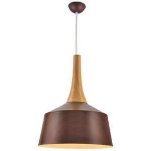 TONFON Verstelbare E27 hanglamp Houten industriële kroonluchter Metaal Scandinavische stijl Hanglamp for keukeneiland Woonkamer Slaapkamer Nachtkastje Eetkamer Hal Hal Plafondlamp(Color:Brown-red)