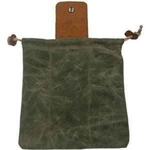 Canvas Bushcraft Tas met Lederen Cover Gesp Opvouwbare Tool Pouch voor Camping, Groen, Eén maat