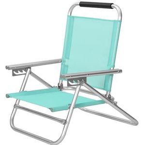 SONGMICS Strandstoel, draagbare klapstoel, rugleuning 4-voudig verstelbaar, met armleuningen, ademend en comfortabel, outdoor stoel, groen GCB065C01