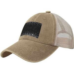 YWSOTRE Glanzende zilveren glitter, truckerhoeden cowboy mesh honkbalpet verstelbare klassieke papa-hoeden, zoals afgebeeld, one size