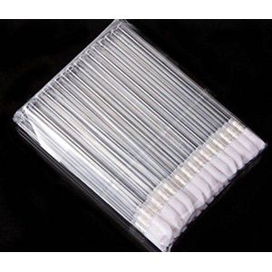 Microvezel pluisvrije reinigingsstaafjes lippenpenseel microblading wimpers (transparant 50 stuks)