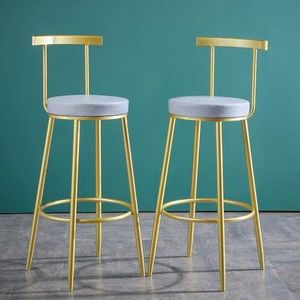 Bar Moderne barkrukken set van 2 gestoffeerde stoelen Pub-eetkamerstoel met lage ronde voetsteun | Zithoogte 65/75cm Krukken (Size : Height 75cm(29.5inch))