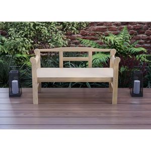 Holzti Tuinbank – Weerbestendige buitenbank met rugleuning voor balkon of terras – Eenvoudig te monteren - 118x38x73,5 cm – Geïmpregneerd hout